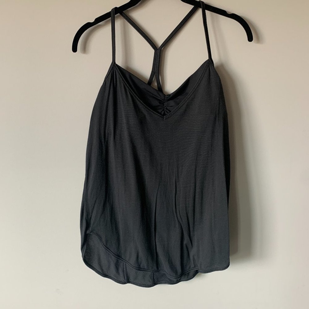 Lululemon Active Tank - Flowy with Black & Gold Stripe